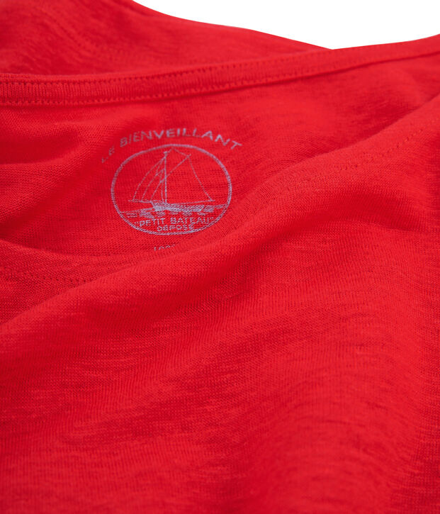 Camiseta de lino para mujer rojo
