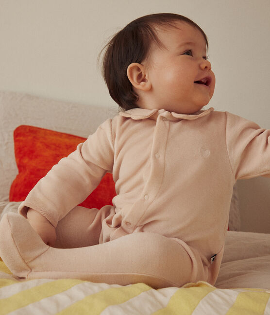 Pijama de terciopelo para bebé rosa SALINE