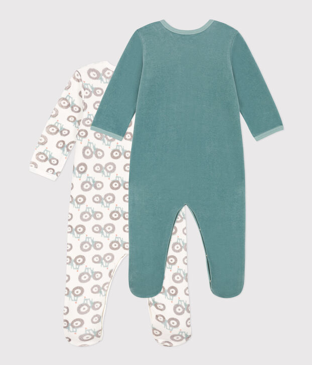 Juego de 2 pijamas de terciopelo para beb&eacute; multicolor