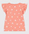 Camiseta infantil de manga corta de algodón con estampado naranja ABRICOT/ MARSHMALLOW