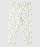 «Leggings» con estampado de flores de algodón para bebé blanco MARSHMALLOW/blanco MULTICO
