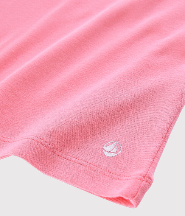 Camiseta de manga corta de algod&oacute;n de ni&ntilde;a rosa