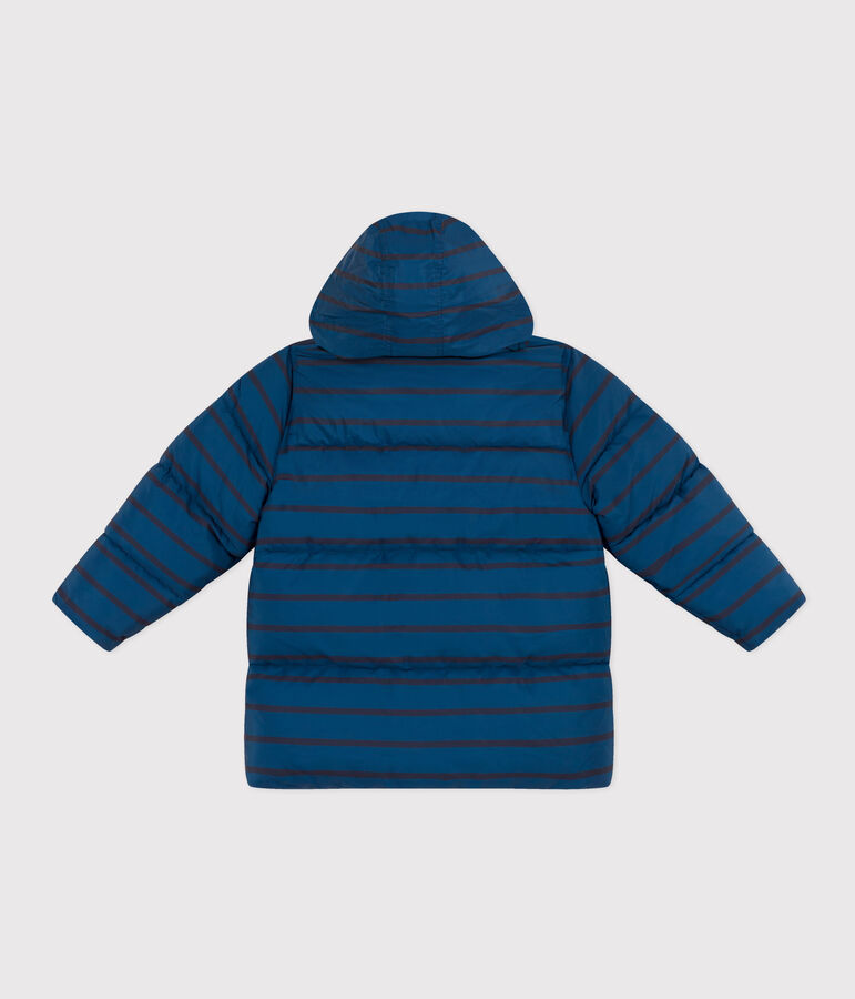 Chaqueta acolchada con capucha retr&aacute;ctil de ni&ntilde;o azul/azul