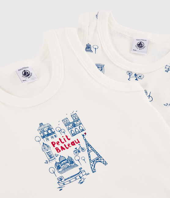 Lote de 2 camisetas de tirantes París para niño pequeño variante 1
