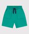 Bermudas cortas infantiles de algod&oacute;n liso verde