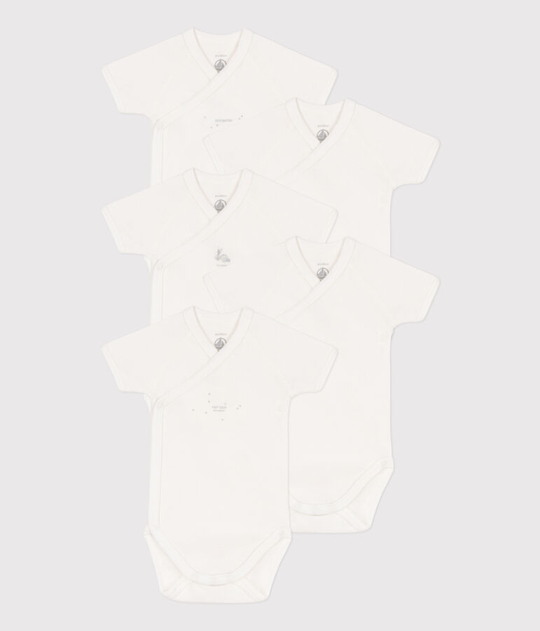 Juego de 5 bodis cruzados de manga corta de algod&oacute;n variante 1