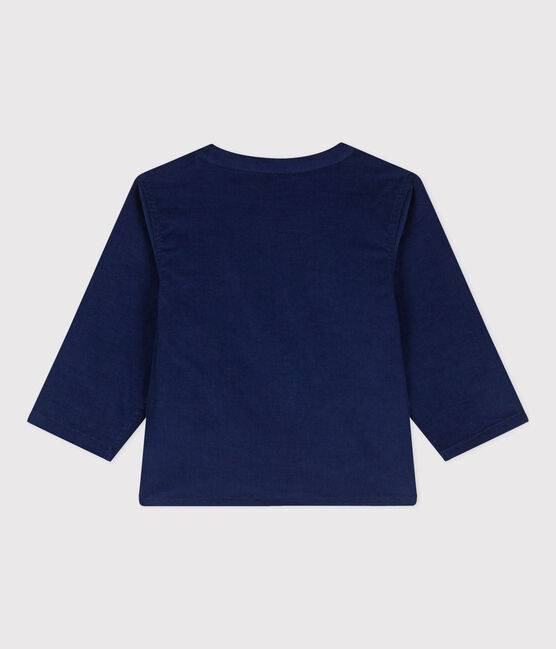 Camisa de micro pana de manga larga para bebé BLEU FONCE