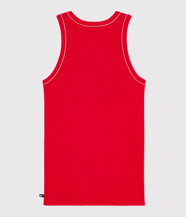 Camiseta lisa de tirantes de algod&oacute;n para mujer rojo