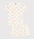 Pijama corto infantil de algodón con estampado de corazones