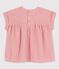 Blusa de manga corta de algodón ecológico para bebé rosa PAPAYE/ MARSHMALLOW