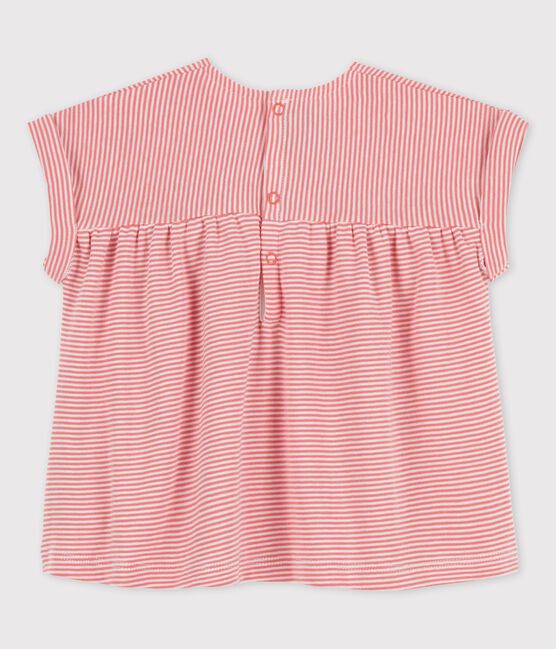 Blusa de manga corta de algodón ecológico para bebé rosa PAPAYE/ MARSHMALLOW