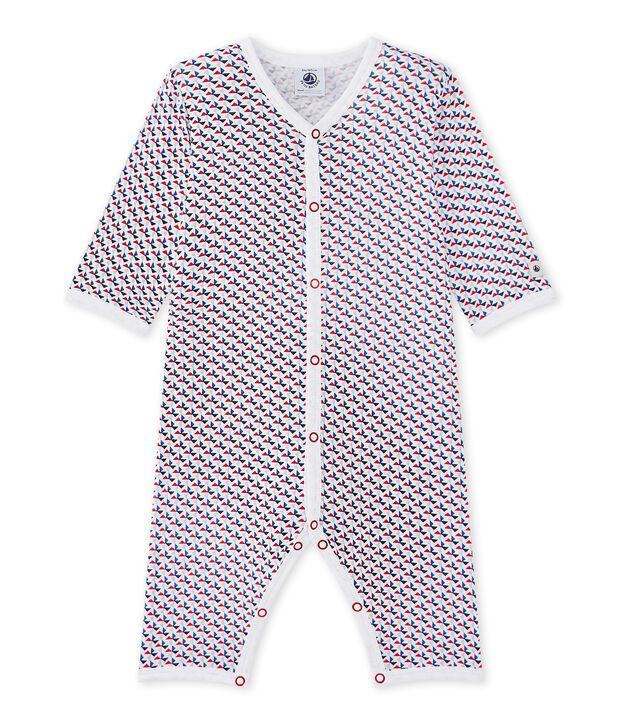Pijama sin pies para beb&eacute; ni&ntilde;o blanco/multicolor