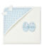 Estuche con toalla cuadrada de baño y patucos para bebé de rizo y punto. azul FRAICHEUR/blanco MULTICO
