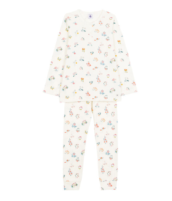 Pijama de punto para niña blanco MARSHMALLOW/blanco MULTICO
