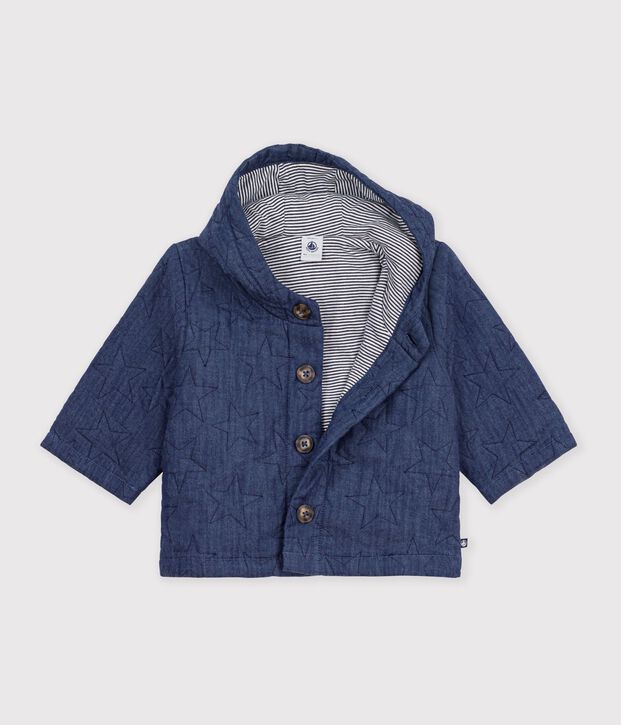 Chaqueta vaquera acolchada con bordado de estrellas para beb&eacute; azul