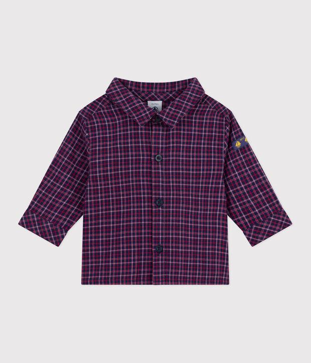 Camisa de franela a cuadros para beb&eacute; azul/multicolor