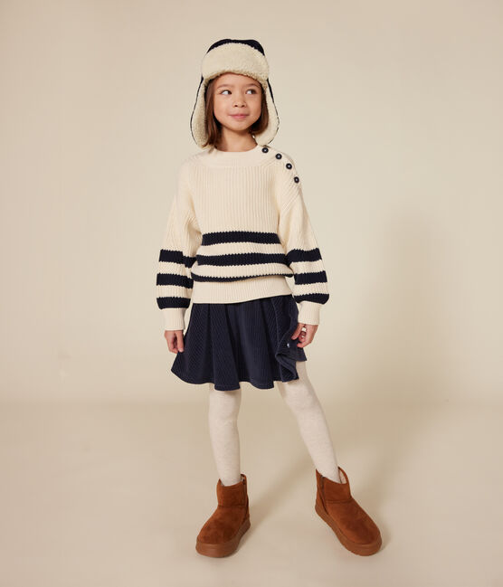 Jersey de algodón para niña blanco AVALANCHE/azul SMOKING