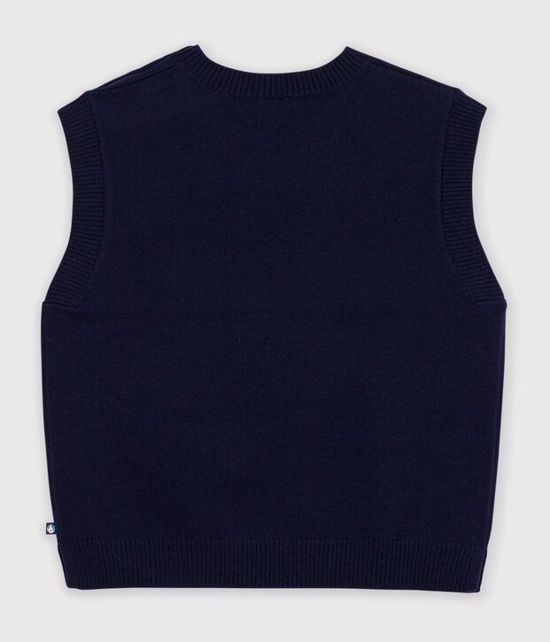 Jersey sin mangas liso de lana y algod&oacute;n para mujer SMOKING