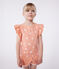 Camiseta infantil de manga corta de algodón con estampado naranja ABRICOT/ MARSHMALLOW