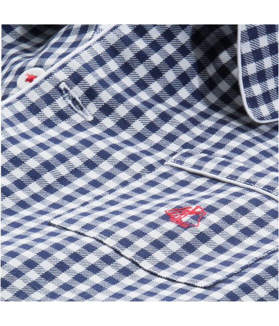 Pijama de sarga para niño azul MEDIEVAL/blanco LAIT