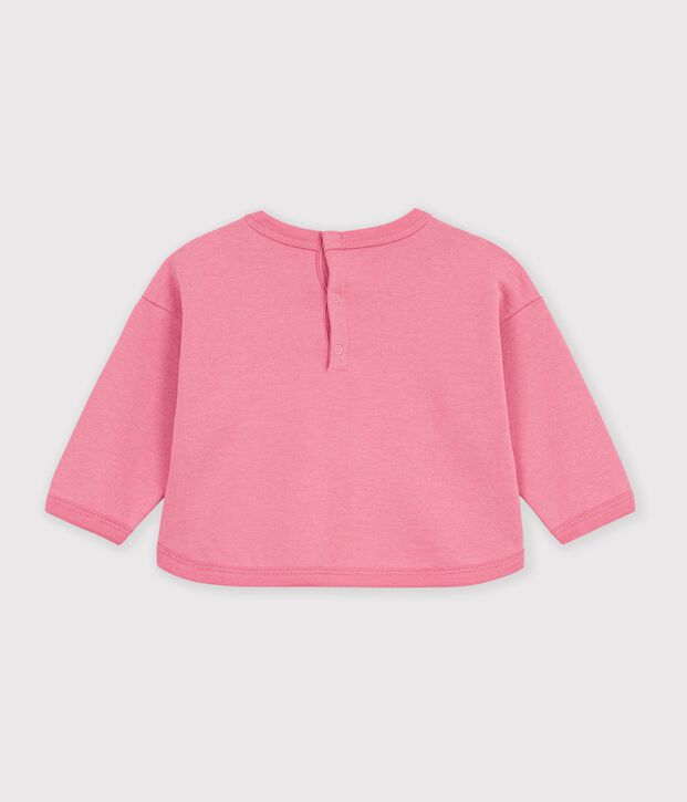 Sudadera de algod&oacute;n con estampado de animal para beb&eacute; rosa