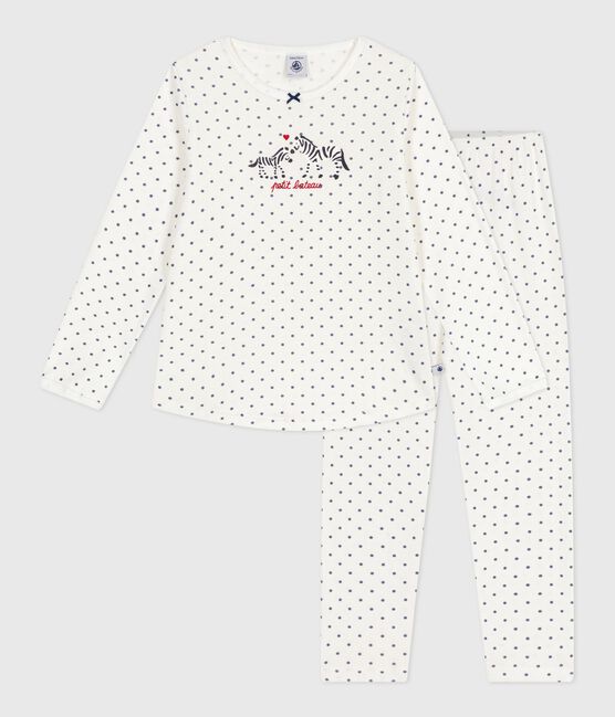 Pijama infantil de algodón con estampado de lunares azul MARSHMALLOW/ SOIR