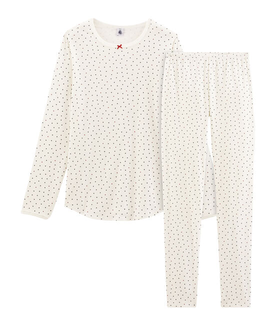 Pijama de punto para chica blanco MARSHMALLOW/blanco MULTICO