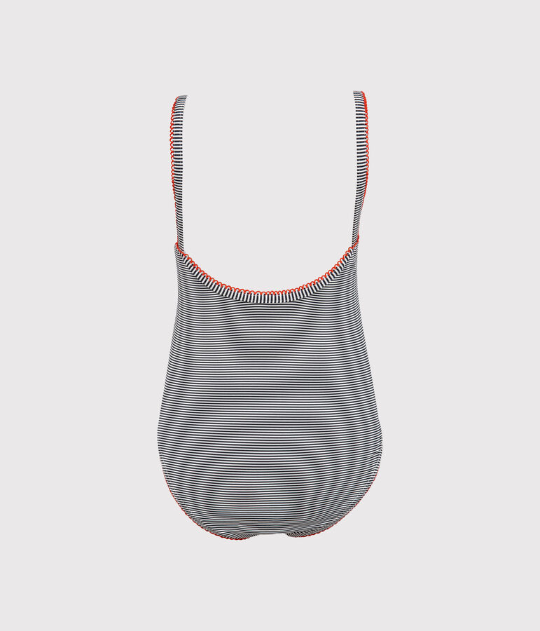 Traje de ba&ntilde;o 1 pieza para ni&ntilde;a azul/blanco