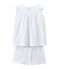 Pijama corto de algodón fino para chica blanco ECUME