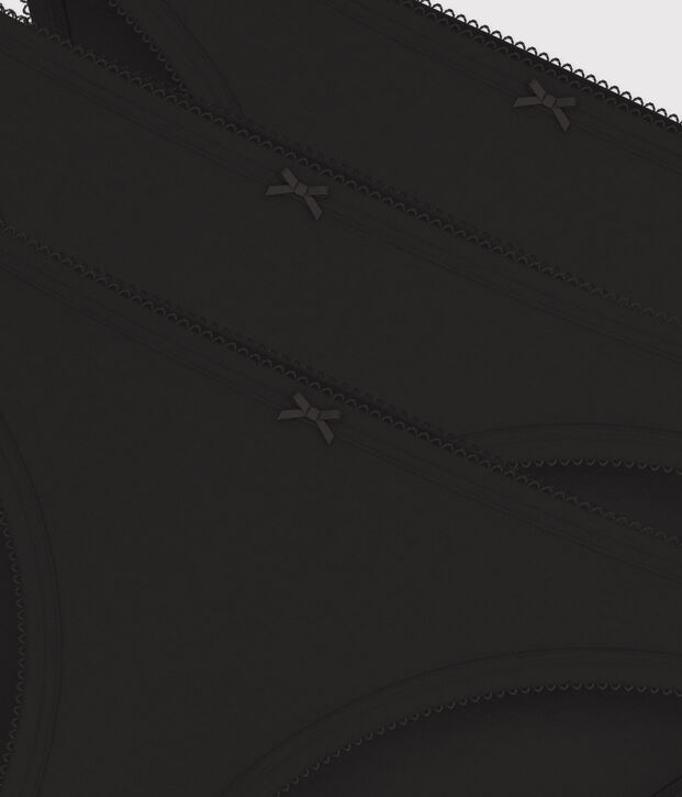 Juego de 3 braguitas de algod&oacute;n fino para mujer multicolor