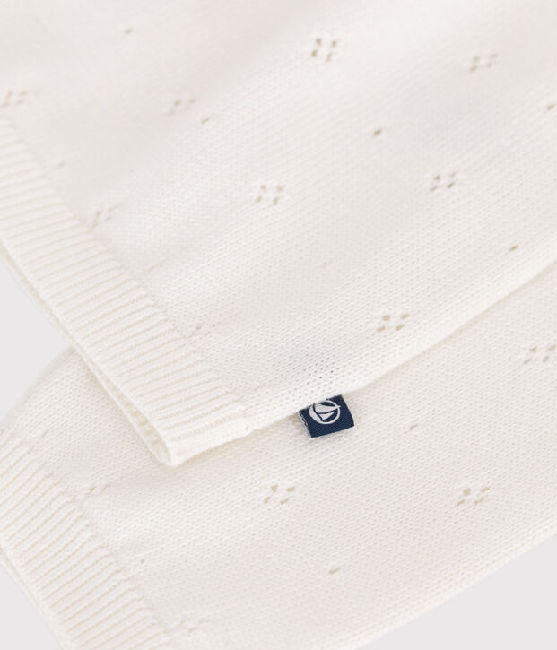 C&aacute;rdigan infantil de algod&oacute;n de punto de fantas&iacute;a blanco