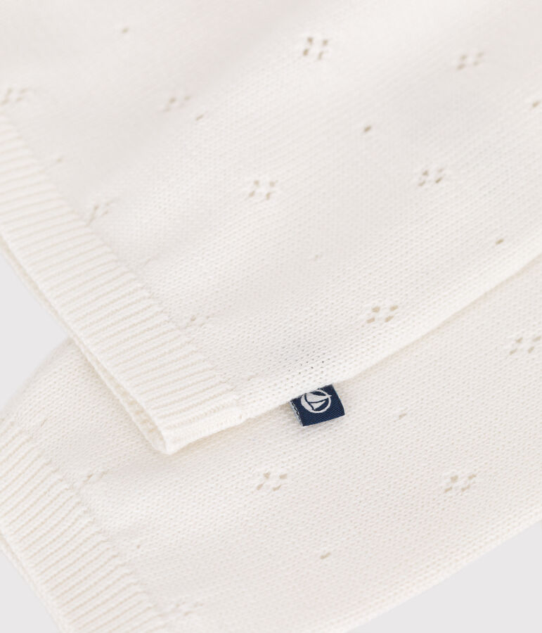 C&aacute;rdigan infantil de algod&oacute;n de punto de fantas&iacute;a blanco