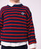 Jersey infantil de lana y algod&oacute;n a rayas azul/rojo