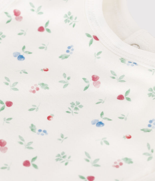 Babero de algod&oacute;n estampado para reci&eacute;n nacido blanco/multicolor