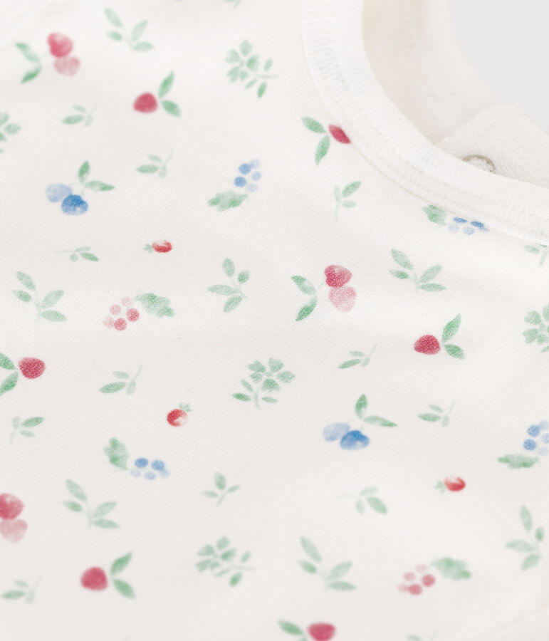 Babero de algod&oacute;n estampado para reci&eacute;n nacido blanco MARSHMALLOW/blanco MULTICO