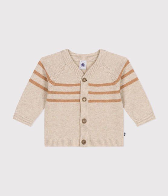 Cárdigan de punto tricotado con lana beige AVALANCHE/ CUIVRE