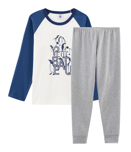 Pijama de punto para niño gris SUBWAY/blanco MULTICO
