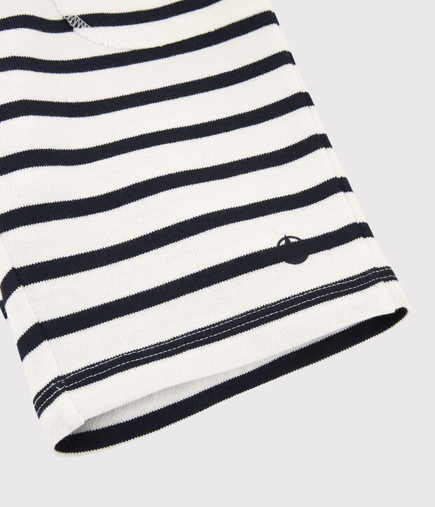 Bermudas de algod&oacute;n de ni&ntilde;o blanco/azul