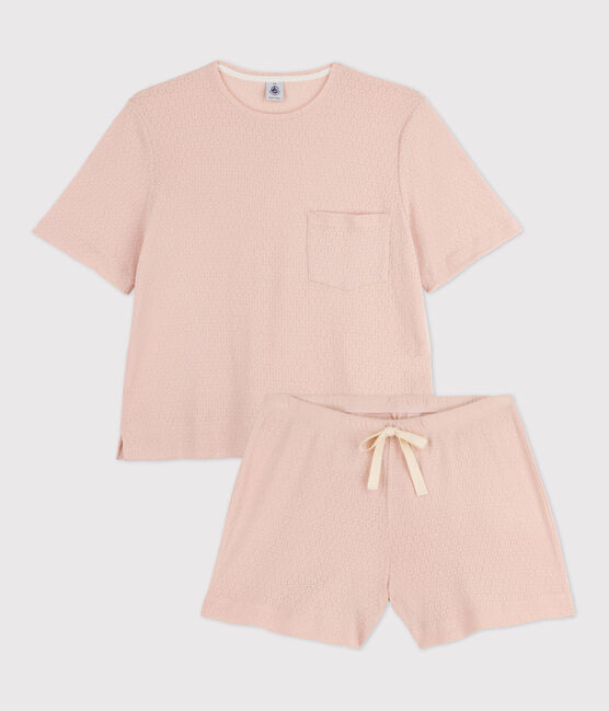 Pijama corto de algodón para mujer rosa SALINE