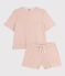 Pijama corto de algodón para mujer rosa SALINE