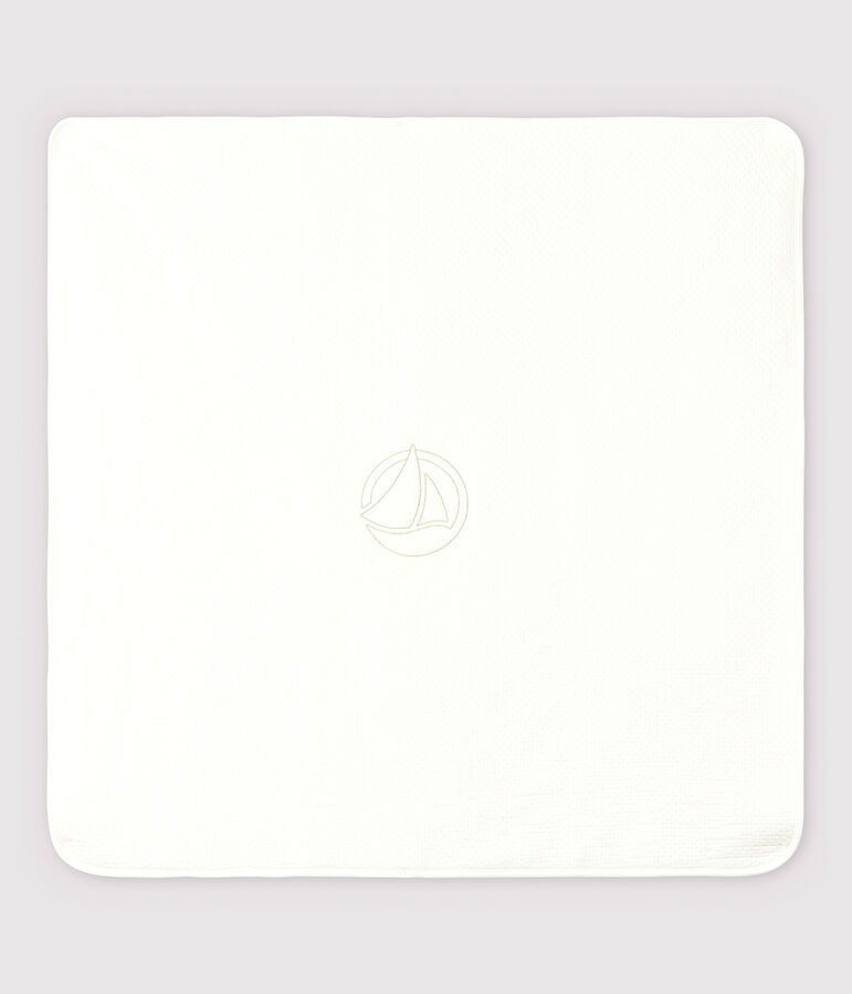 Manta de beb&eacute; de tejido t&uacute;bico acolchado de algod&oacute;n org&aacute;nico blanco