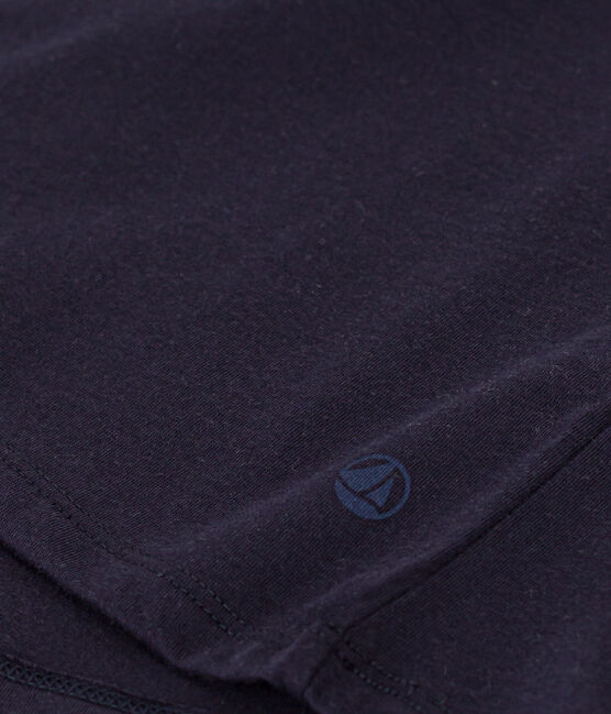 Camiseta LA RECTA de algodón con cuello redondo para mujer azul SMOKING