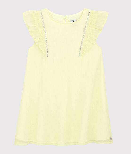 Vestido de celebración de crepé de niña amarillo CITRONEL