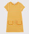 Vestido de manga corta para niña amarillo BOUDOR/blanco MARSHMALLOW