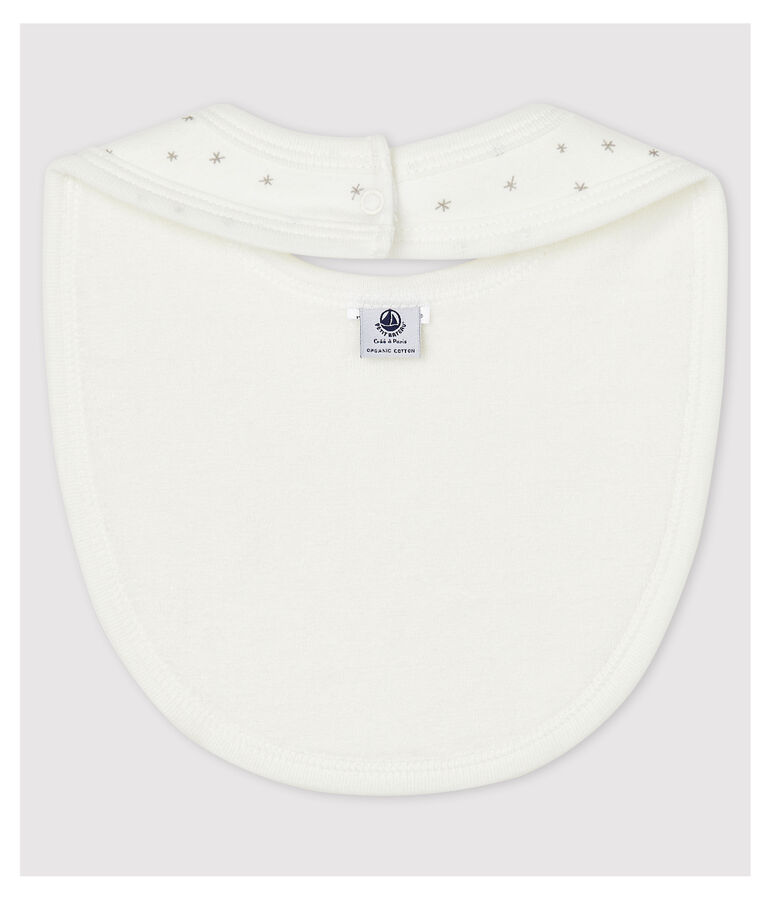 Babero de nacimiento de beb&eacute; con estrellas blanco/gris