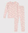 Pijama de algodón ajustado para niña SALINE/ MARSHMALLOW
