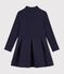 Vestido infantil liso de manga larga de algod&oacute;n SMOKING