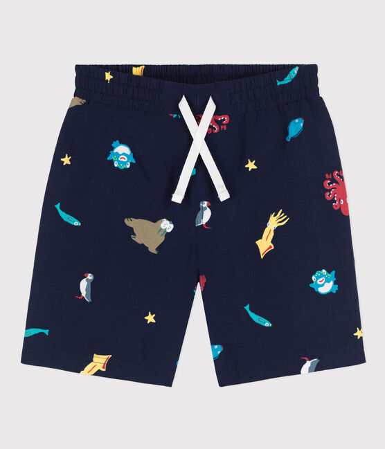 Bañador reciclado estampado para niño azul MEDIEVAL/blanco MULTICO