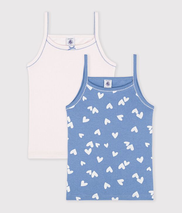 Juego de camisetas de tirantes infantiles de algod&oacute;n con corazones multicolor