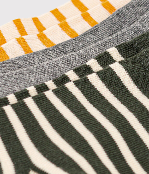 Juego de 3 pares de calcetines a rayas de ni&ntilde;o multicolor